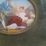 Peinture émaillée/sous verre - Ancien - Signé