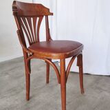 Chaise de salle à manger vintage en bois courbé : dossier éventail style Thonet, pub irlandais des années 1970