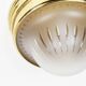 Single vintage brass ceiling light with glass globe