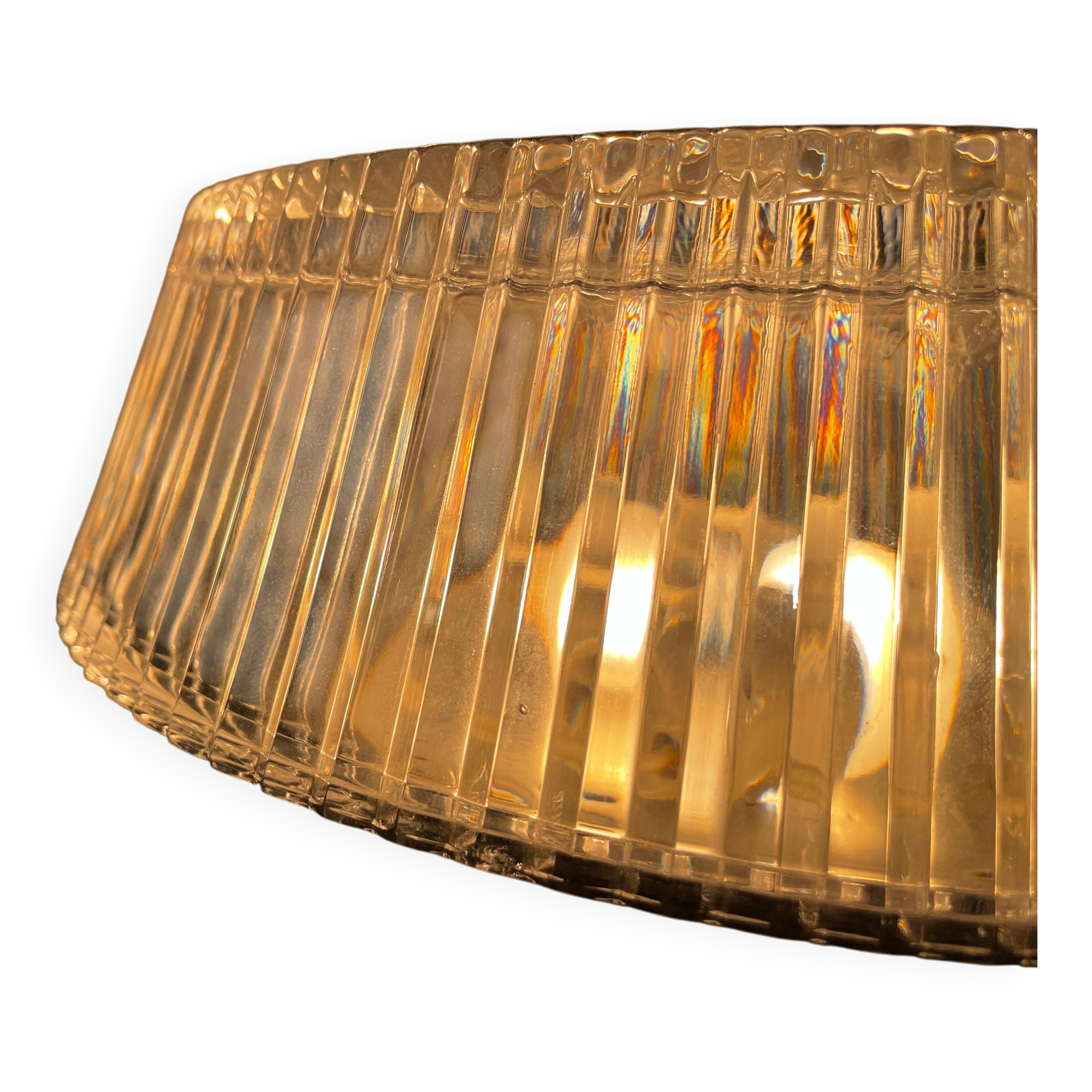 Flush mount crystal glass ceiling light from the mid-century, 1960s, Germany