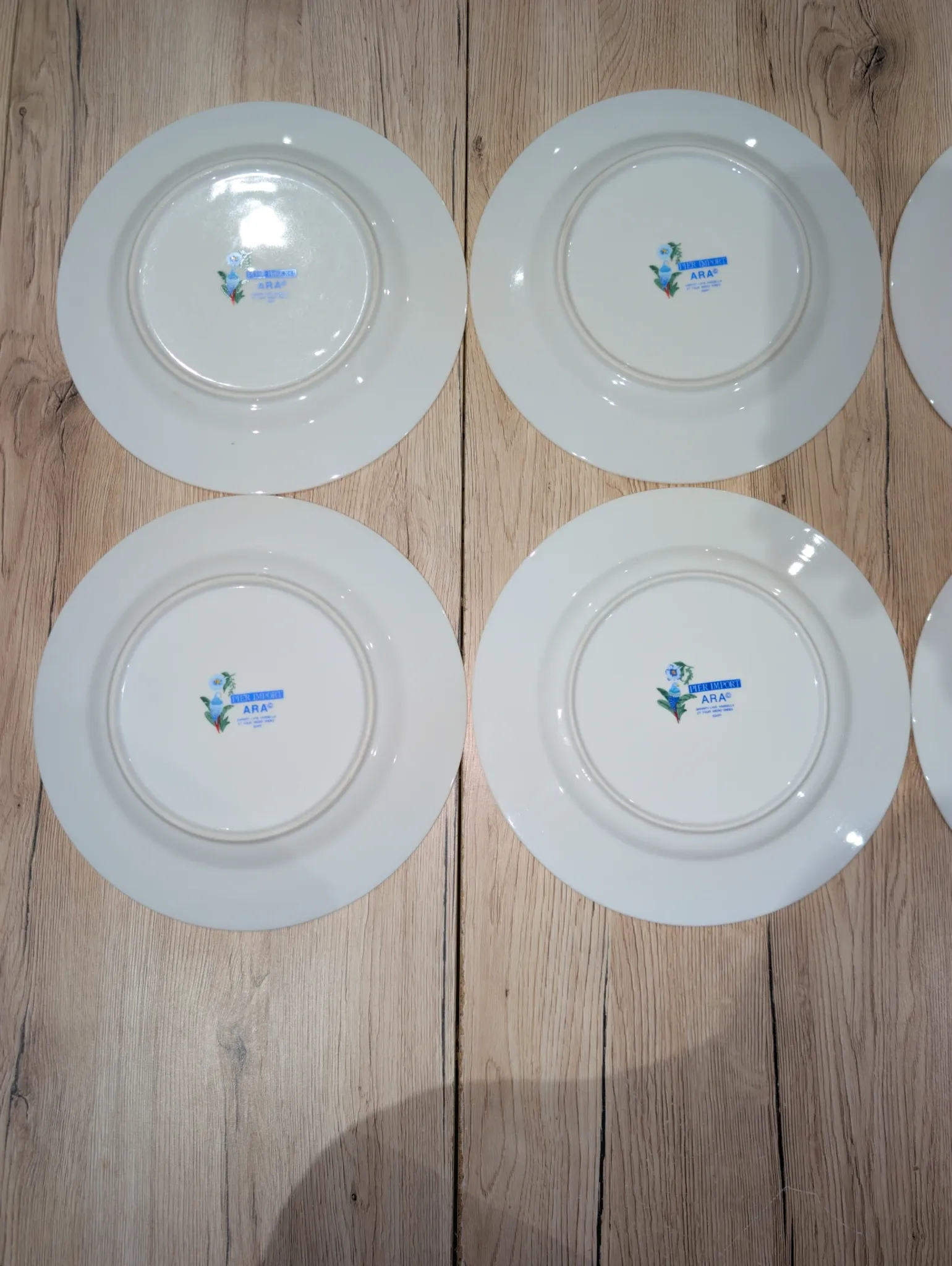 Lot 7 Large Flat Plates Porcelain ARA Pier Import