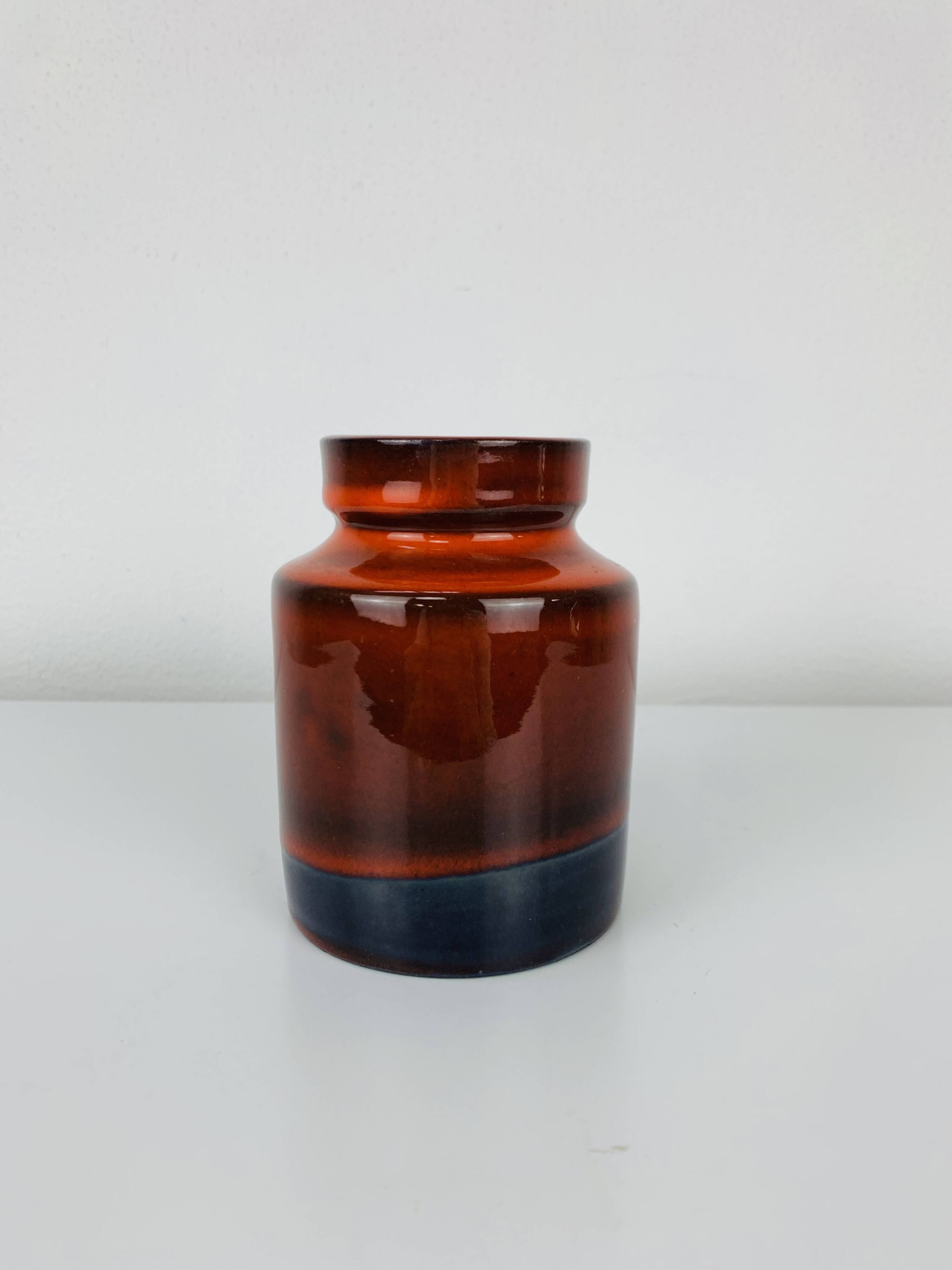 Orange ceramic vase by Frick Keramik, Switzerland, 1960s