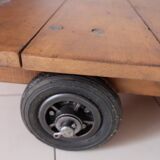 Industrial coffee table pallet on wheels