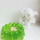 Lime tinted glass candle holder