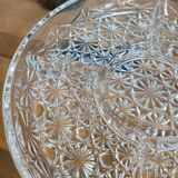 Serving dish in chiseled glass 5 compartments