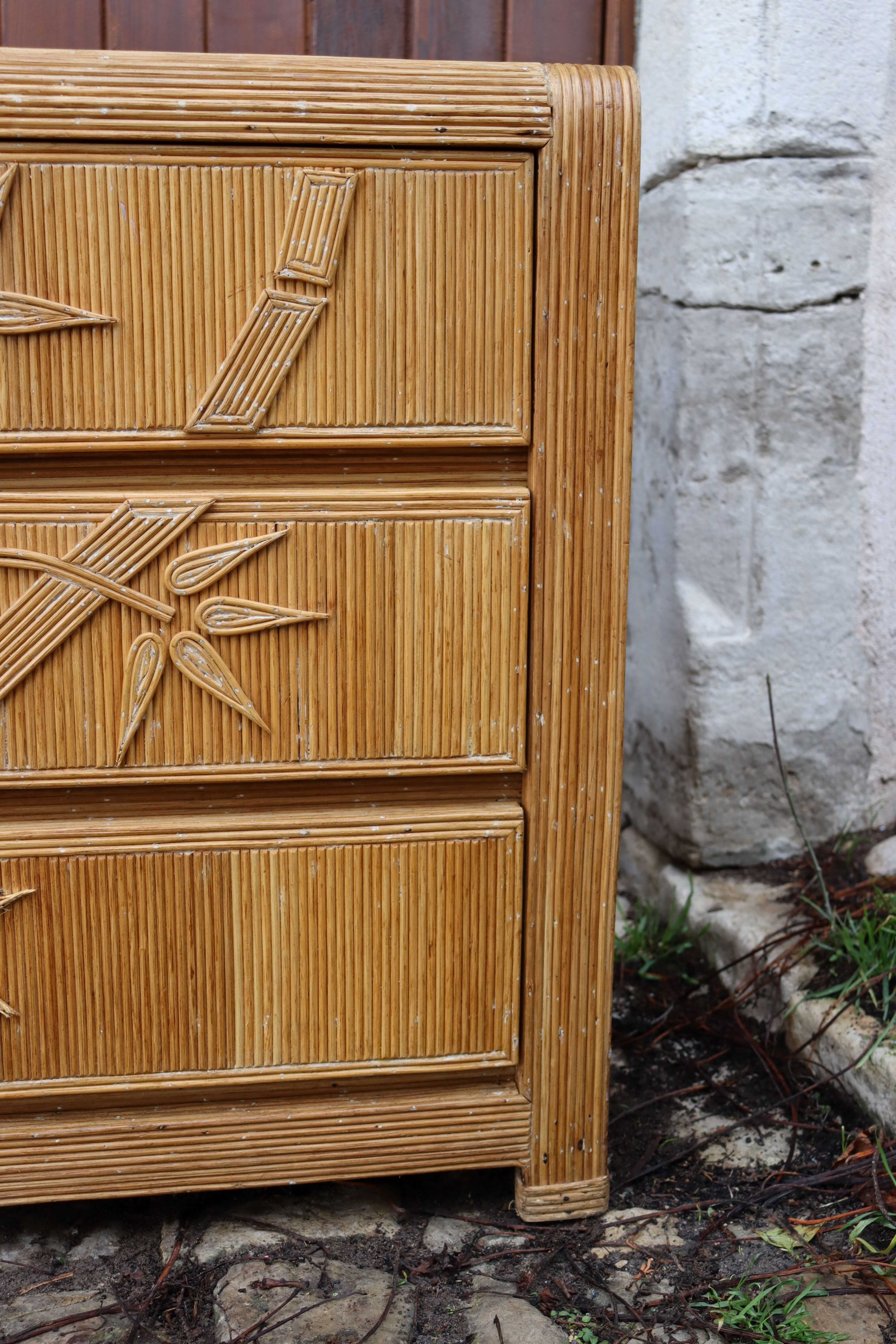Rattan chest of drawers