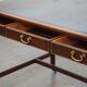 Bureau et chaise de bureau Chesterfield en cuir de vachette bleu