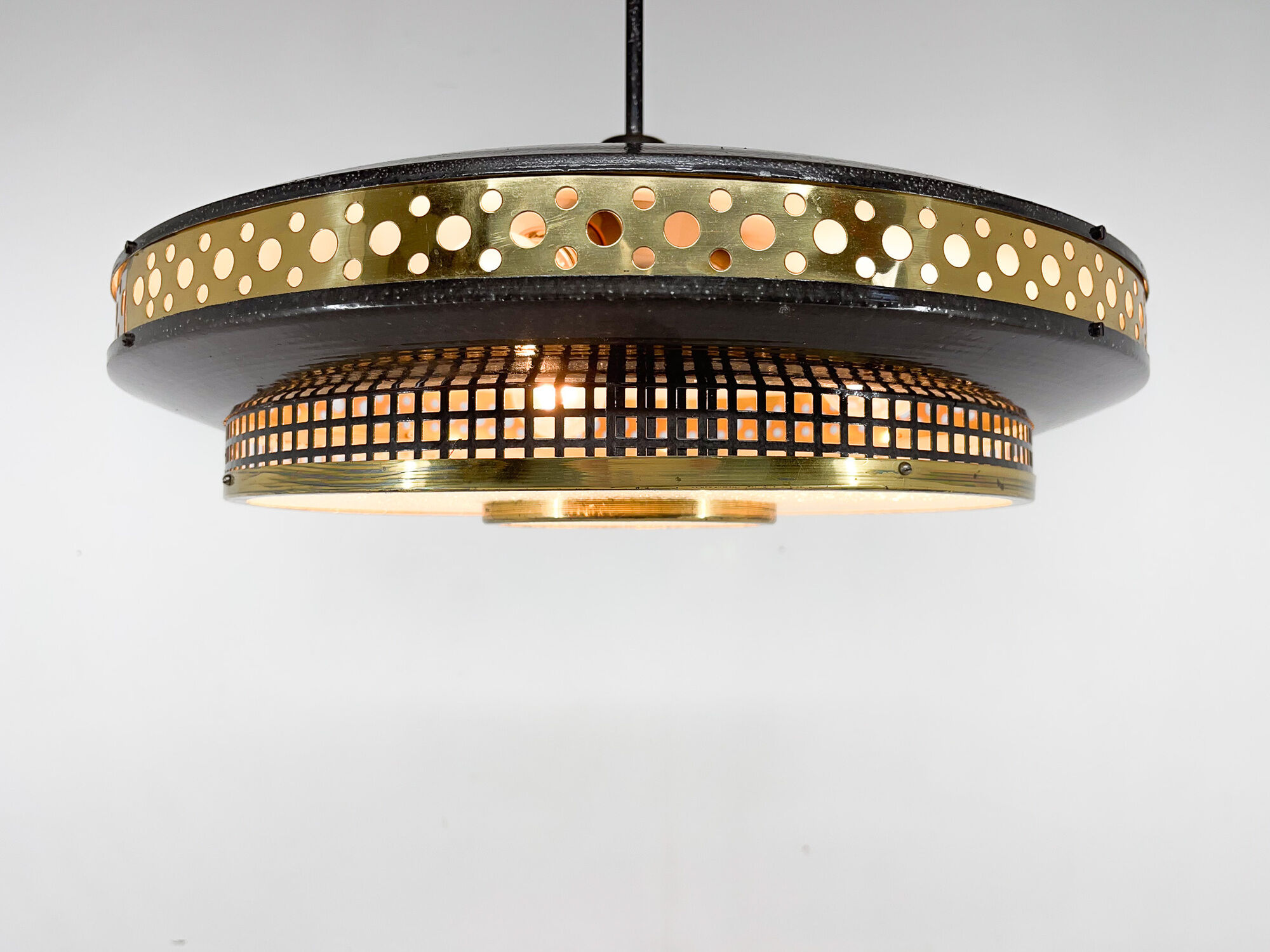 Space Age Metal Pendant by LUDIB Bratislava, Czechoslovakia, 1960's