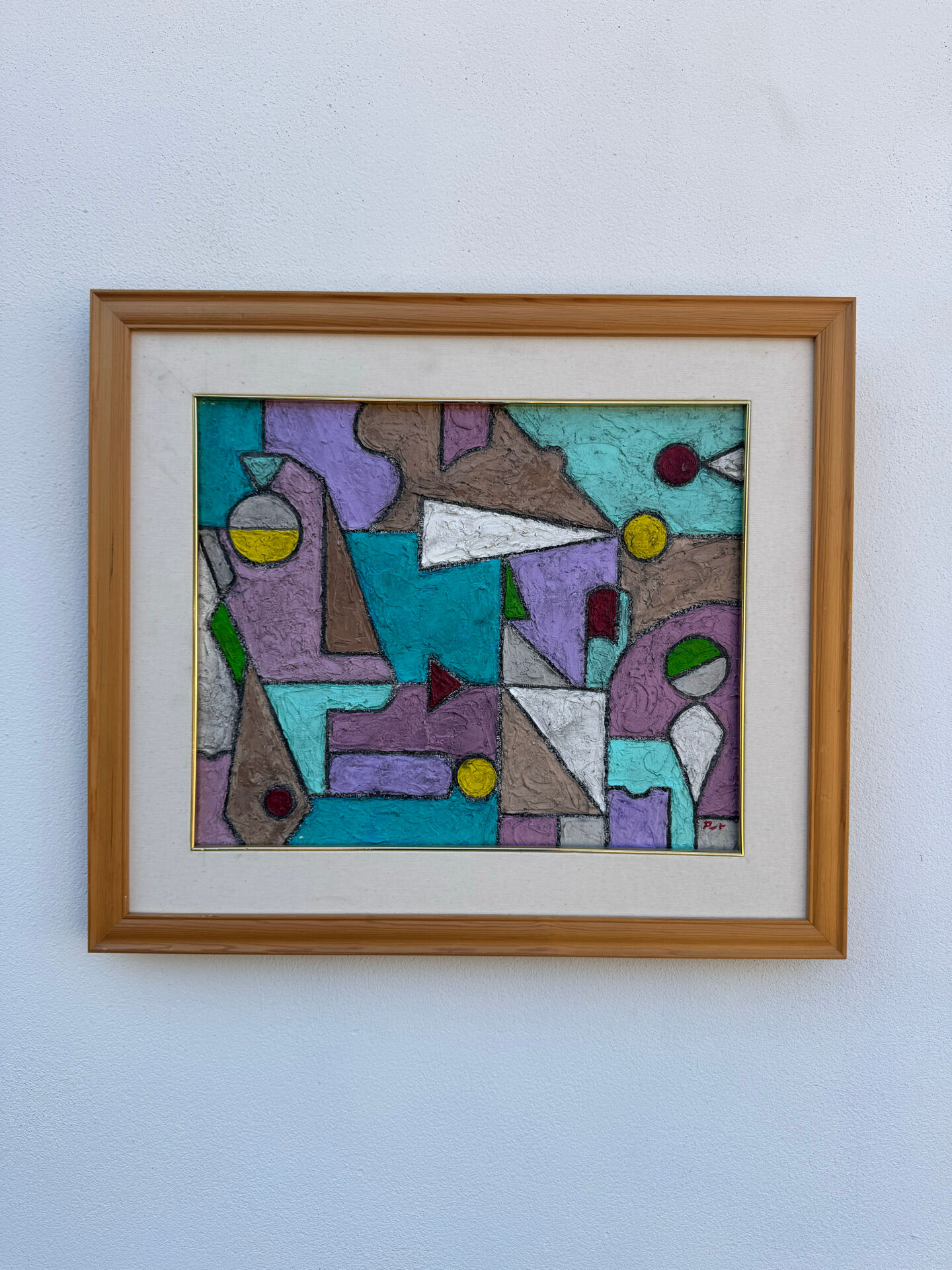 Abstract geometric coloured painting