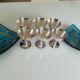 Christofle 6 silver metal wine glasses, design jean charles moreux 1940