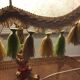 Lampshade in pigskin mounted on foot Spanish style.
