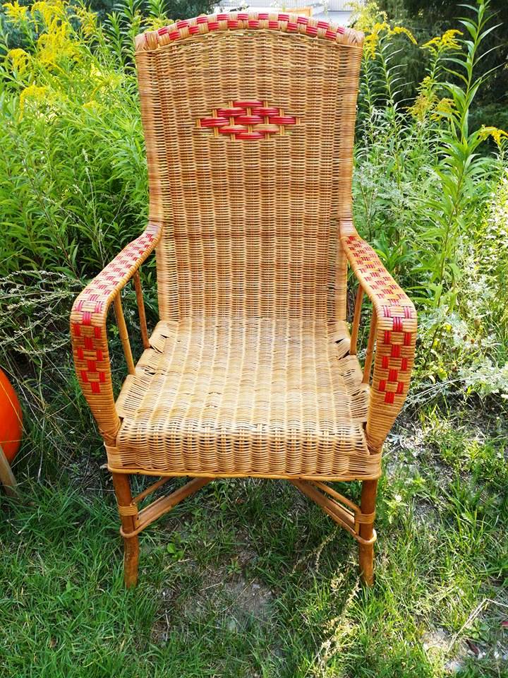 Armchair rattan years 50