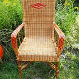 Armchair rattan years 50