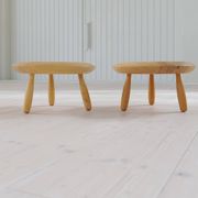 Swedish pair of organic mushroom stools in birch Ikea 2009