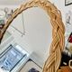 Vintage woven wicker mirror from the 70s