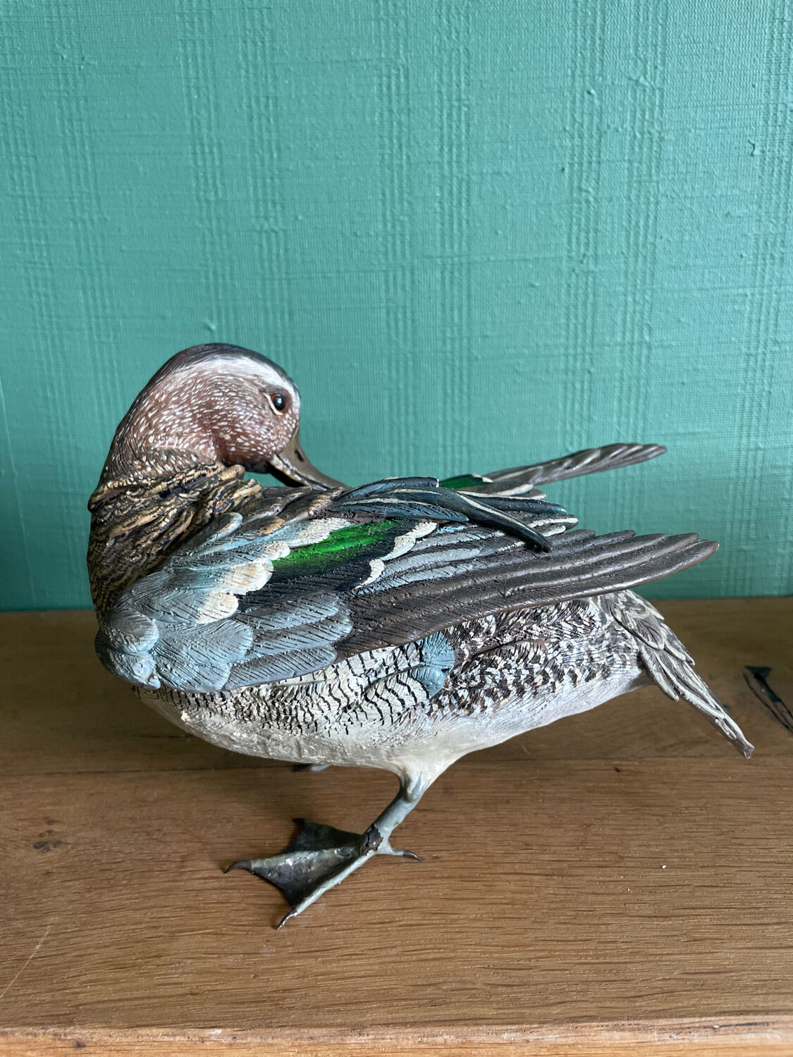 Polychrome terracotta duck