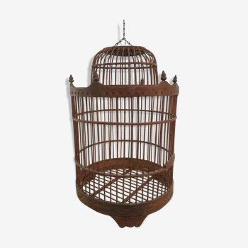 Cage à oiseaux ancienne en bois