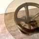 Coffee table in rattan and smoked glass 1970