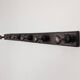 Antique turned wooden coat rack with 6 hooks, rustic spirit.