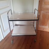 Vintage chrome metal serving trolley