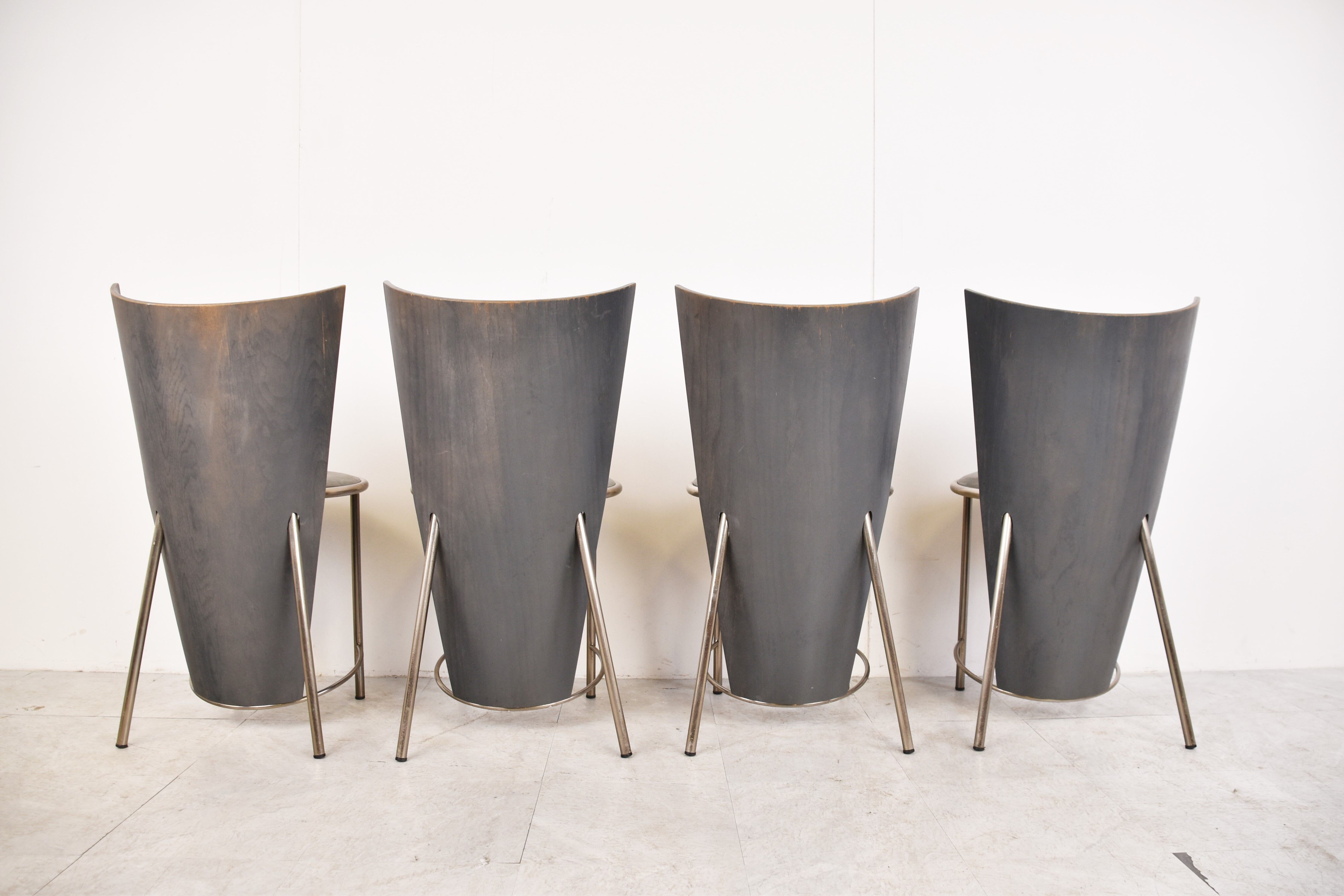 Vintage dining chairs by Frans Van Praet, set of 4
