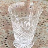 Carafe en verre et cristal transparent, ciselées, motif ananas ancienne