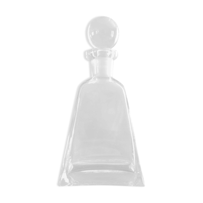 Flacon carafe en verre épais années 80