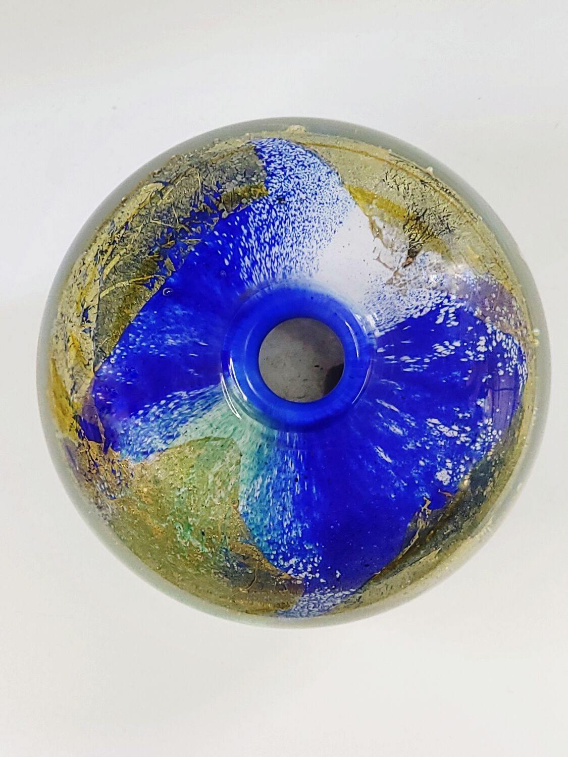 Murano glass vase with gold leaf inclusion, 12 cm, Italy