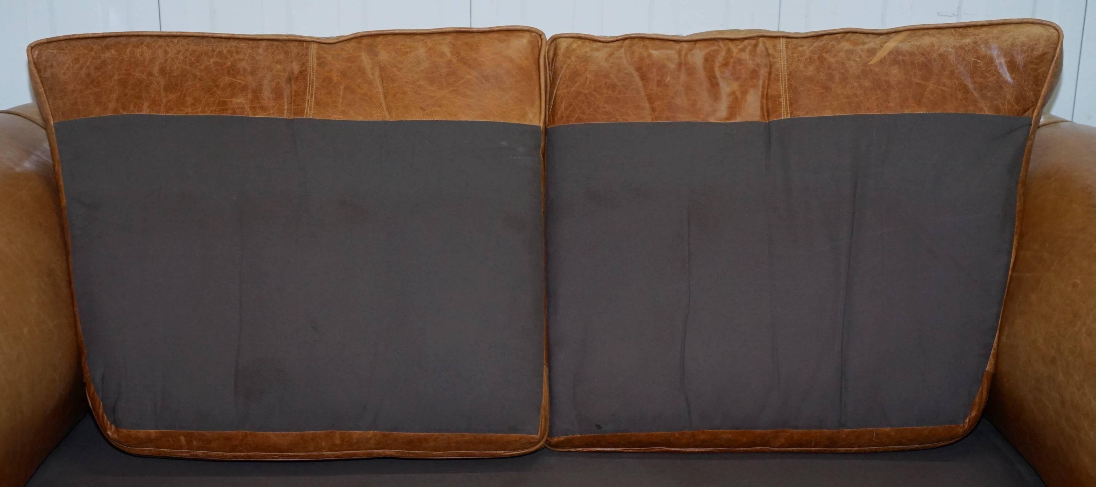 Victorian style vintage leather spring sofa