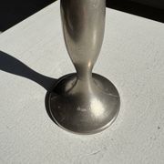 Vase soliflore vintage en métal gris à pied évasé H17 D6