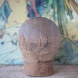 Old hat head, wooden cap, wooden milliner's head, old wood, collection, decoration