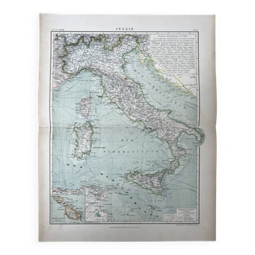 Carte originale de l’Italie 1905 - 37,5x48cm