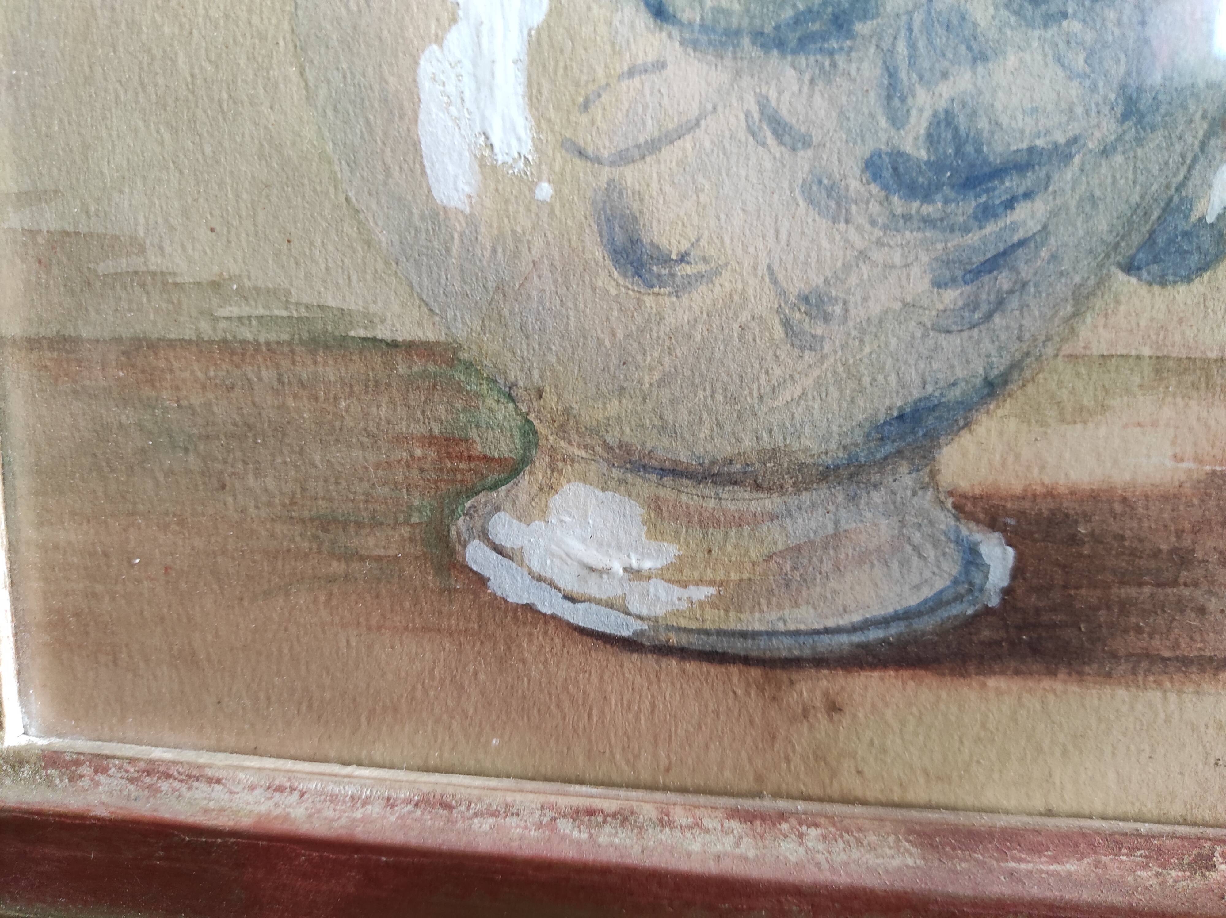 Aquarelle vintage de fleurs, signée Griggs