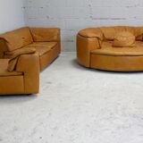 Leather modular sofa, 7 elements, 70s