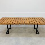 Coffee table with slats 50s bench format style Alain Richard