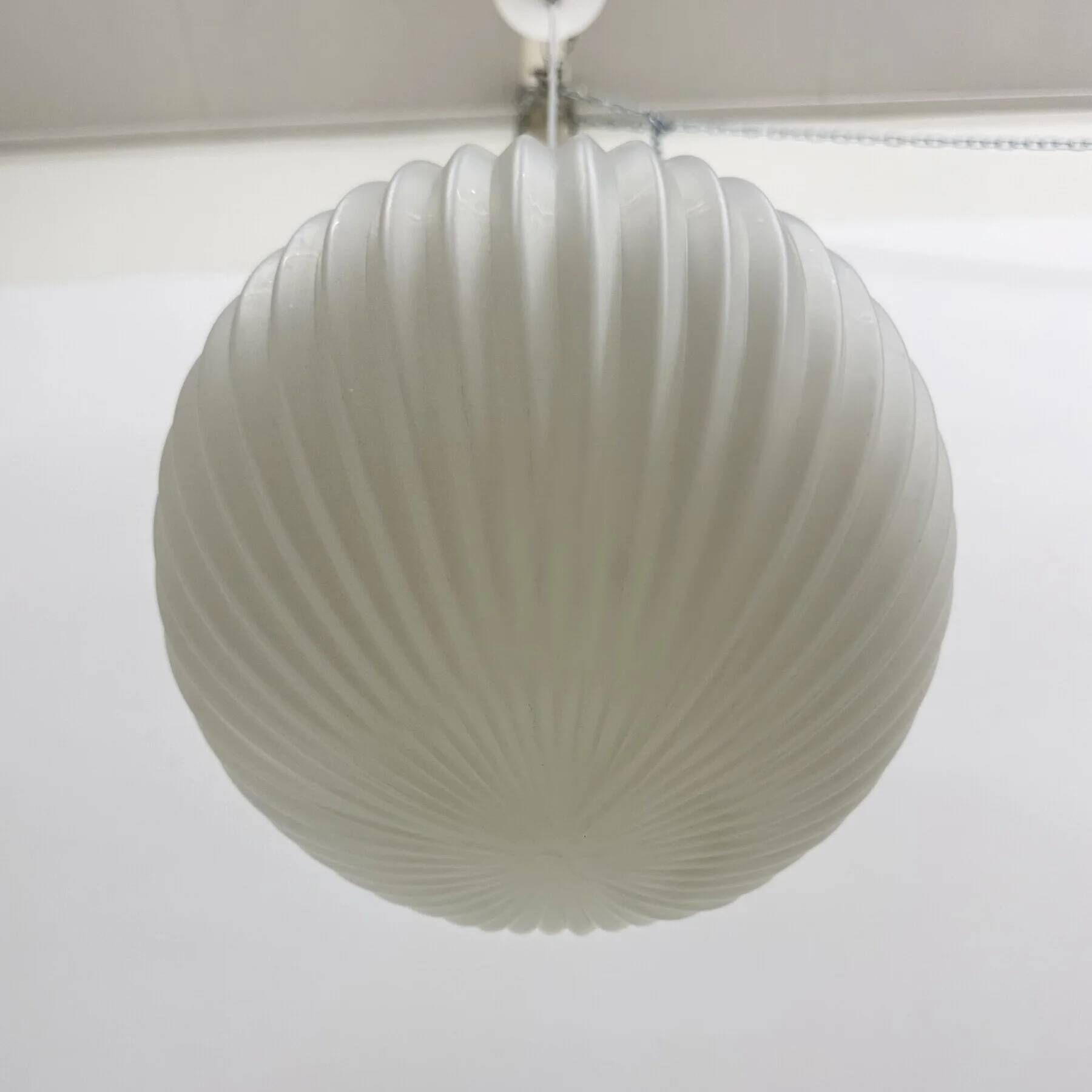 Rare Louis Kalff for Philips opaline glass pendant light, 1960s