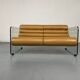 Hyaline leather and glass sofa by Fabio Lenci for Comfortline Italy 1960s