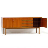Vintage mid century modern minimalist sideboard in walnut, 1960s
