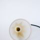 Glass pendant light with graphic patterns and textured trim, White and Gold, 195