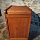 Vintage French oak office rolling cabinet with tambour door, 1950s.