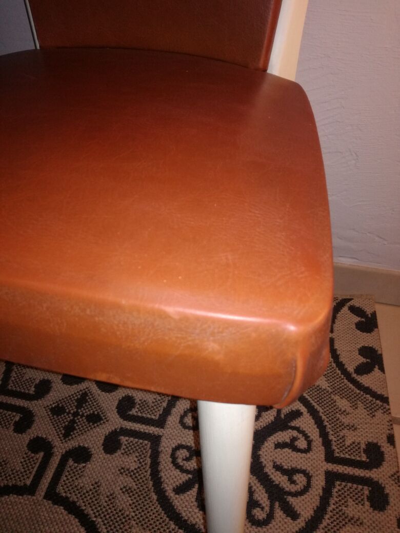 Rare vintage feet compass leatherette chairs 4