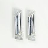 Pair Of Mid Century Sputnik Chrome Wall Lamps From Doria, Germany, 1970s