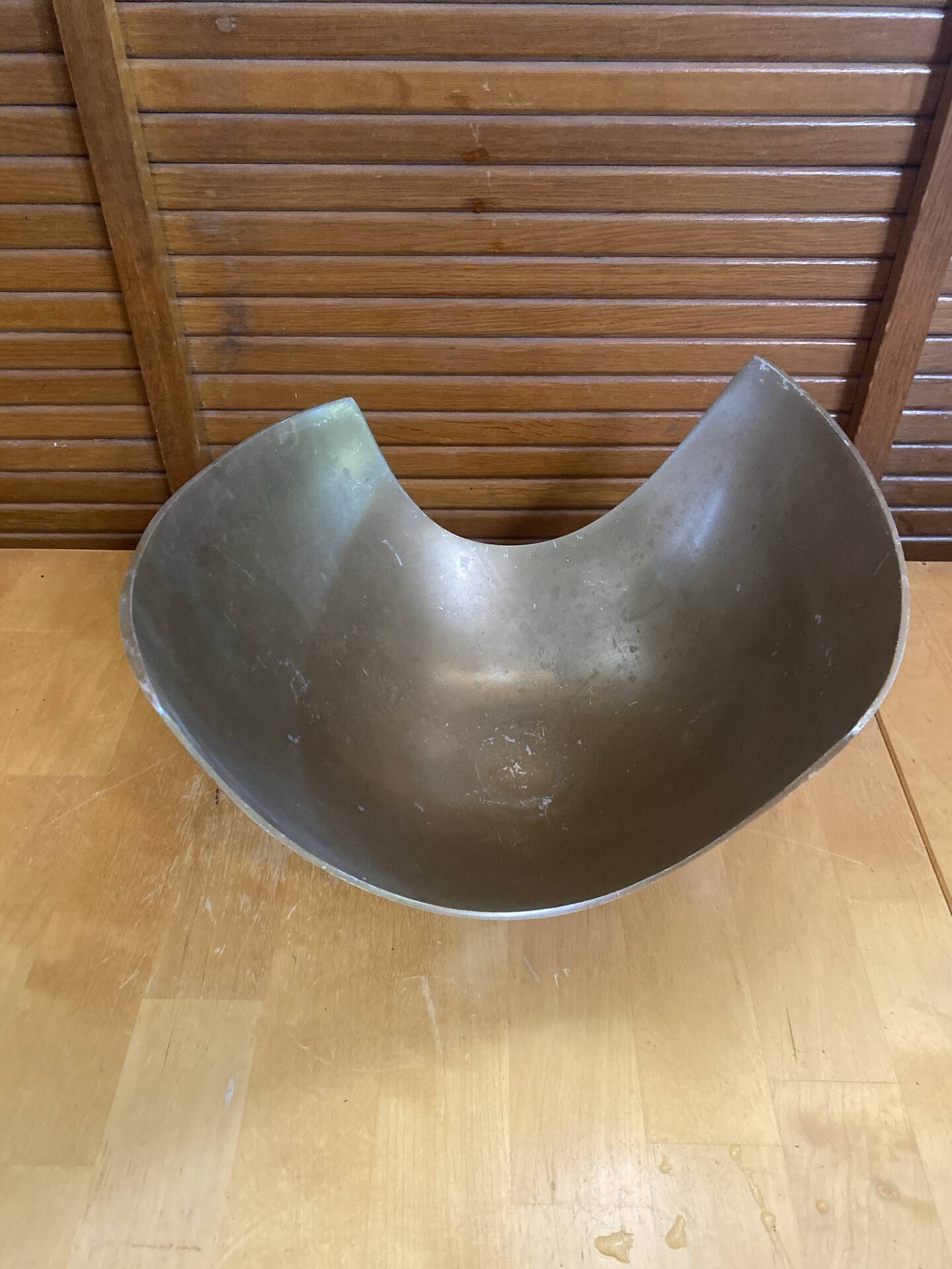 Service bowl michael lax design polished aluminium 1980s vintage cut