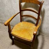 Straw country armchair