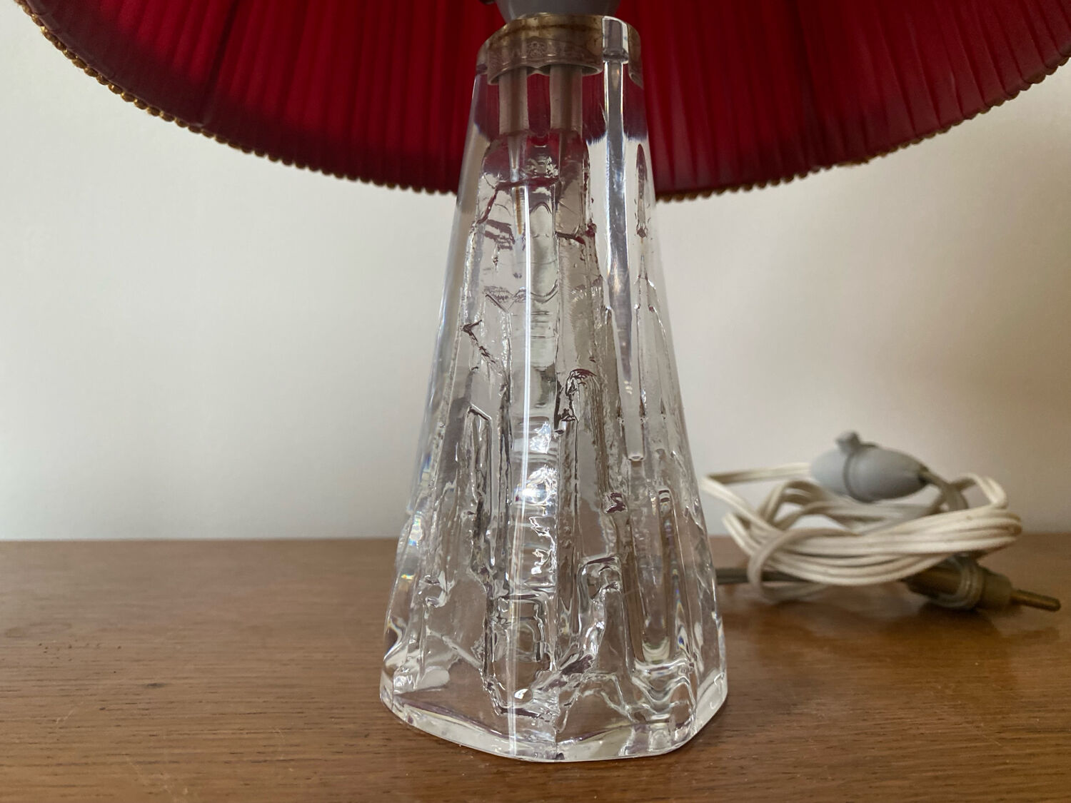 DAUM Lamp Model Iceberg Crystal + Vintage Shade Made In France