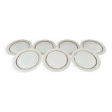 Set of 7 Limoges porcelain dinner plates by A. Vignaud