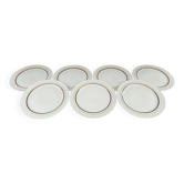 Lot de 7 assiettes plates en porcelaine de Limoges A. Vignaud