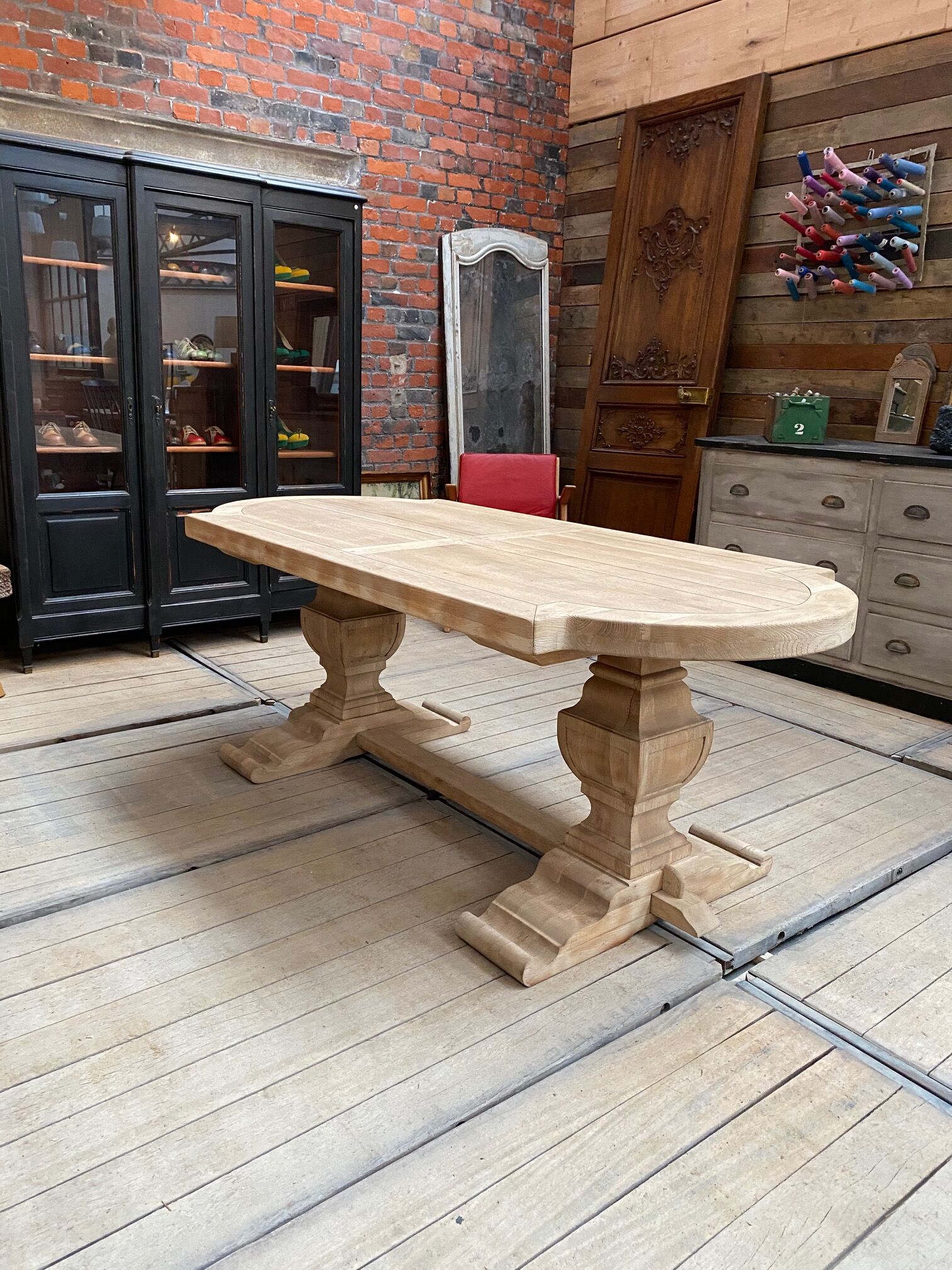 Solid oak monastery table