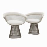 Set of Four Chairs Designed By Warren Platner With Steel structure, 1960's