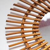 1960s rattan oval mirror (52*41 cm)